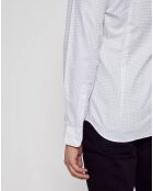 Chemise Slim Fit à carreaux Cahier blanc/gris clair